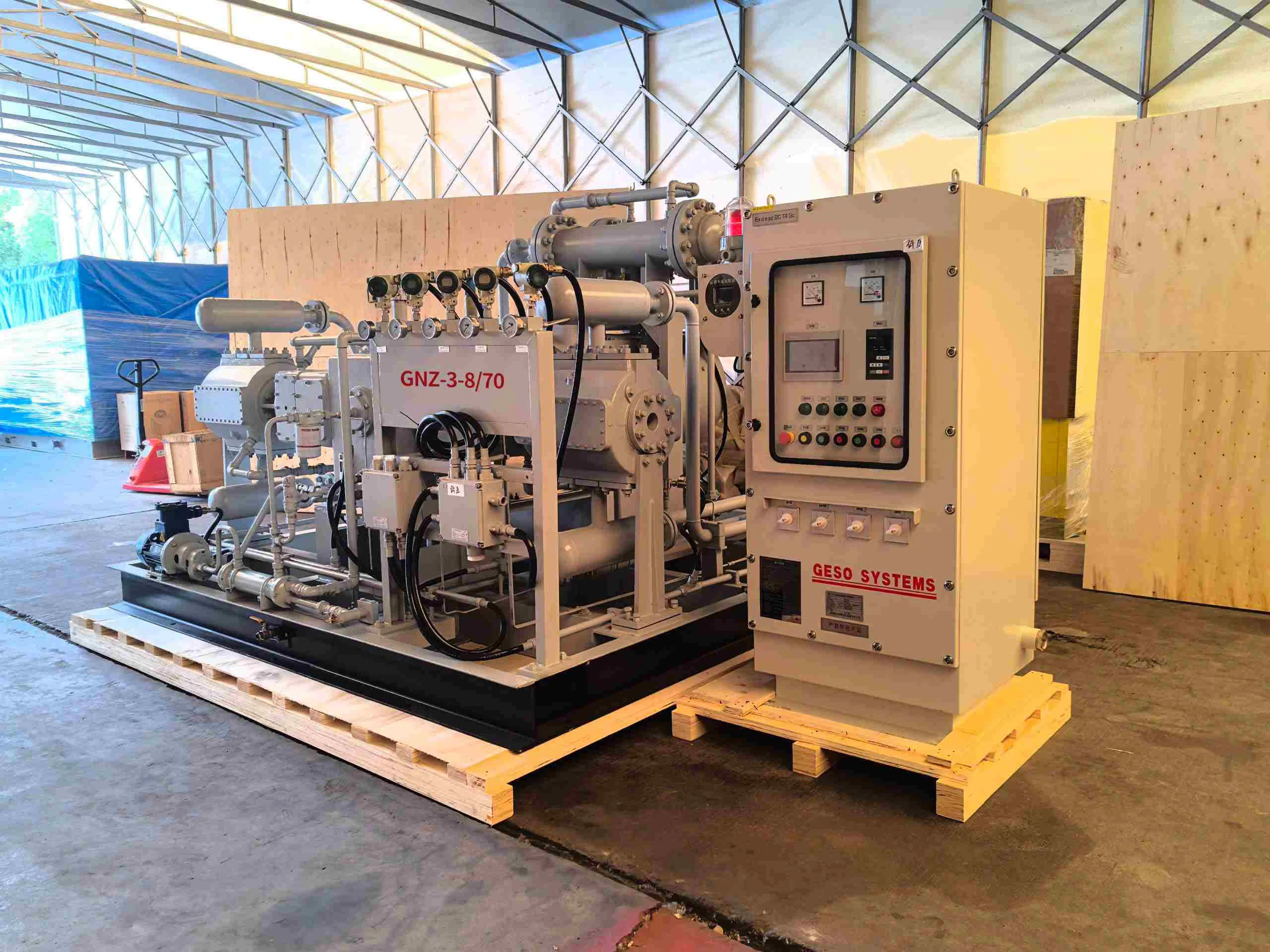 Compressor de reforço de nitrogênio GNZ-3-8/70 entregue para um projeto de perfuração offshore na Índia